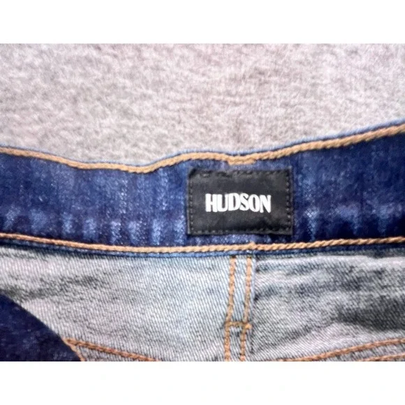 Hudson Womens NOA Giana Straight Leg Jeans Dark Wash Raw Hem Size 27 - Picture 7 of 7